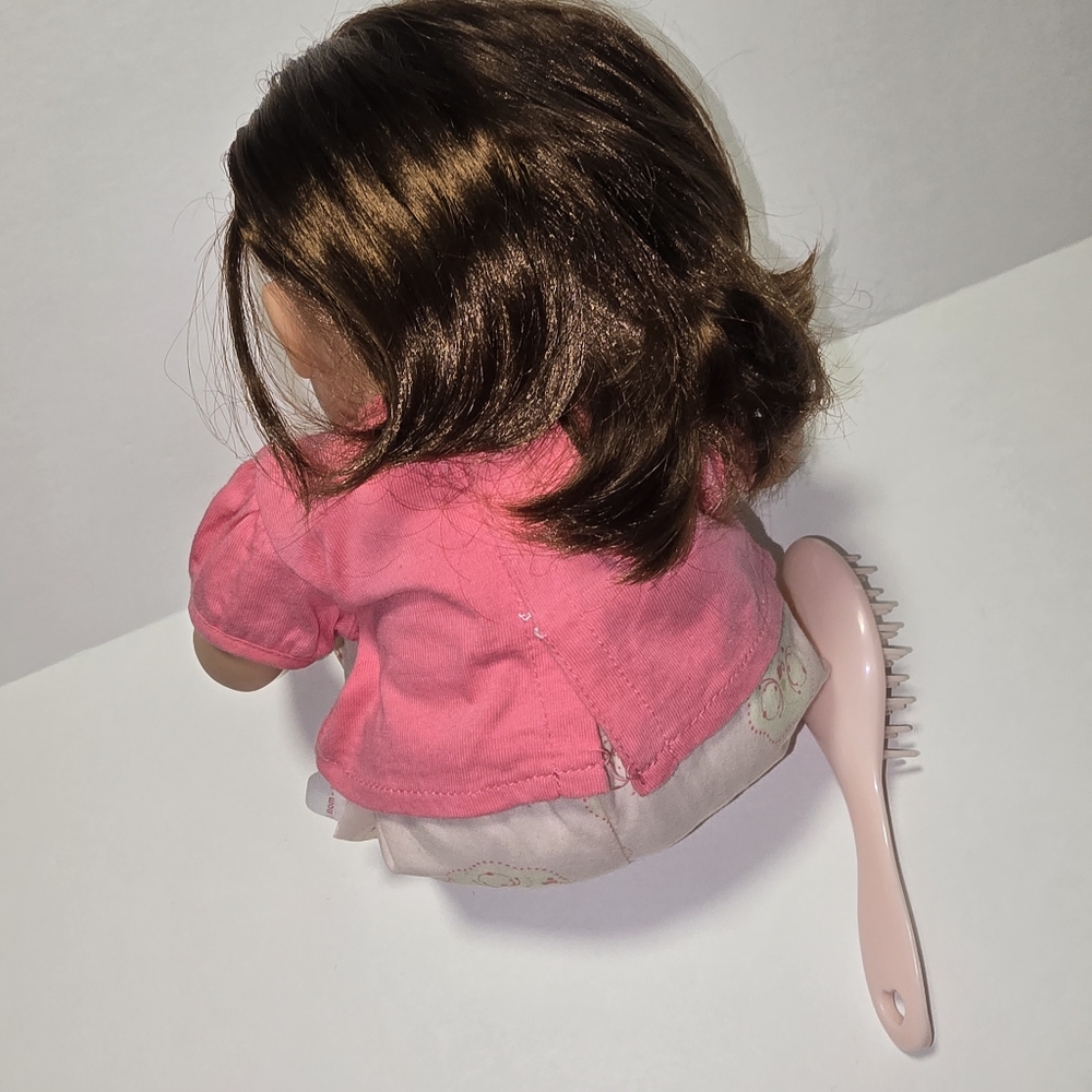 14" Corelle Pink Baby Doll with Brown Eye/Hair & Brush - Picture 5 of 16